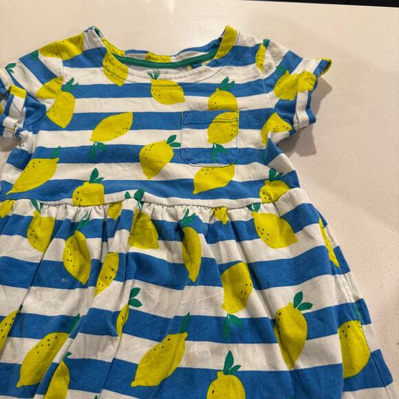 Mini Boden 6-7Y Girl Lemon Striped Dress - Picture 2 of 6